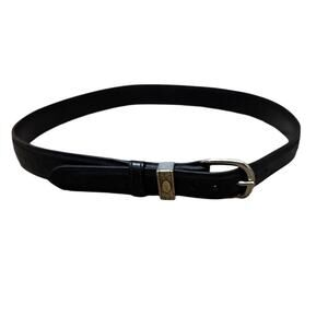 Vogt Handmade in Mexico Black Leather Belt SIlver Buckle 1.5" Size 34"